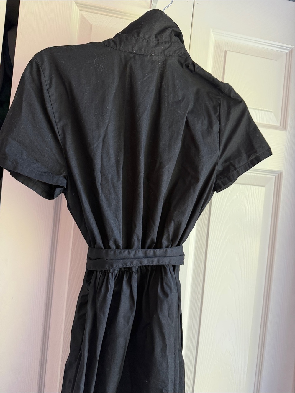 J. Crew Black Short-Sleeve Button-Down Shirt Dress - Picture 3 of 3